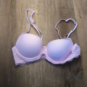 Pink Lacey Padded Underwire Bra